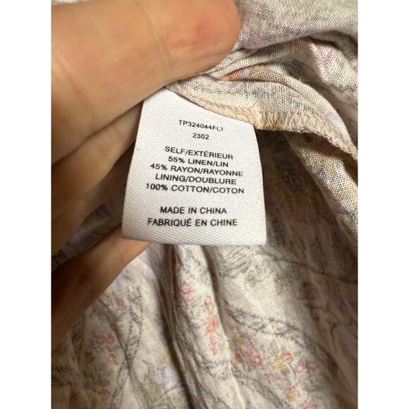 DEREK LAM 10 CROSBY Madani Linen Blend Smocked Skirt Sz. 8 - Picture 5 of 7